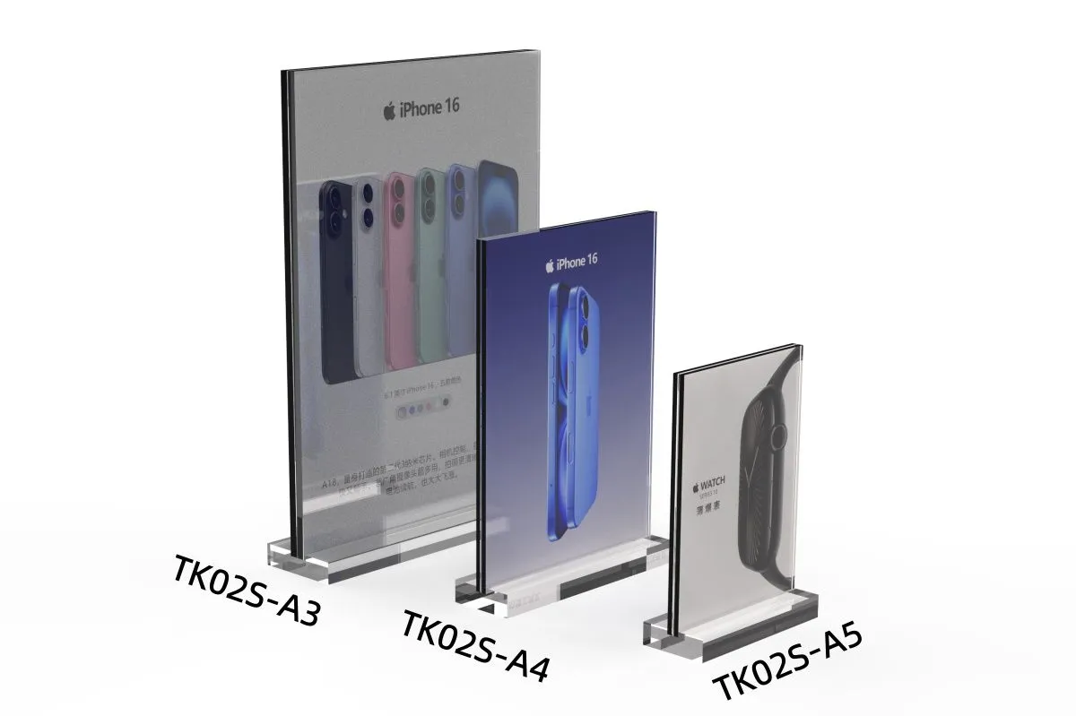 TK02S T Shape Acrylic Price Tag - Vertical